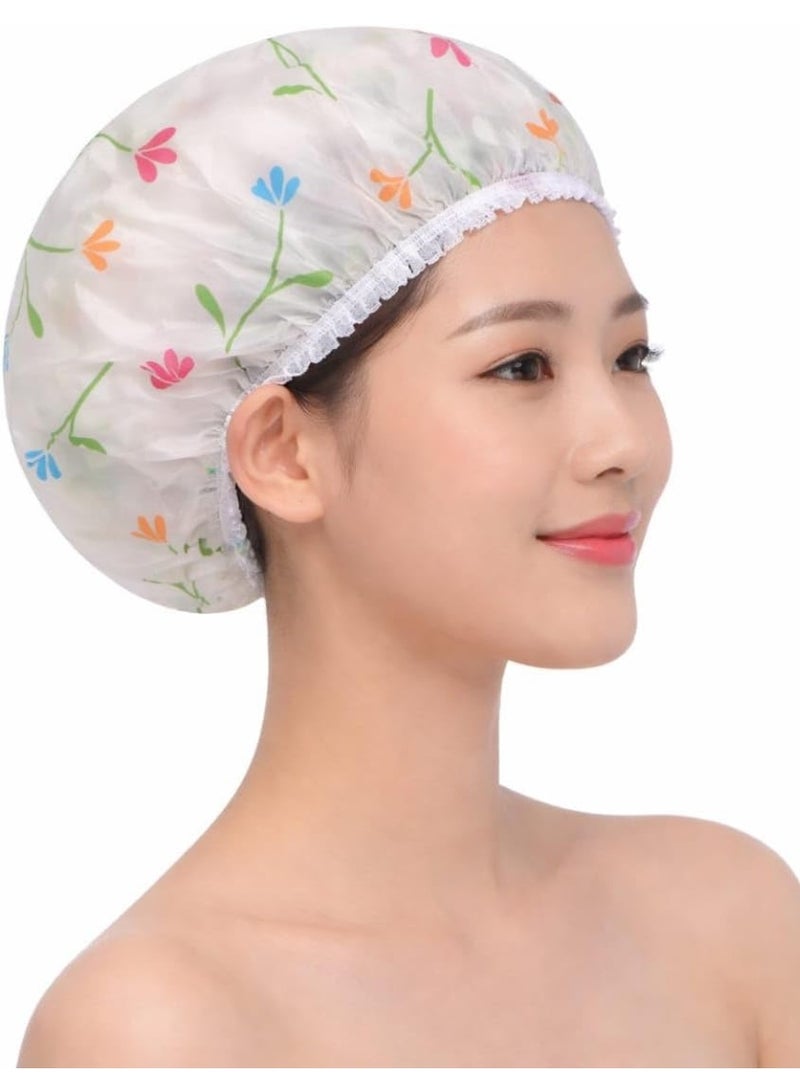 1PCS Waterproof Shower Cap Reusable Elastic Bath Cap for Hair Protection, Lightweight Leakproof Shower Hat for Long and Thick Hair, Suitable for Bathing Spa Travel and Salon Use - Image 1