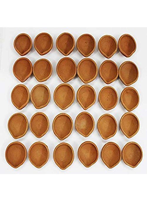 BSD Organics BSD Organics Round Simple Design Mud lampDiyaVilakuDhibam Pack of 60  - Image 1