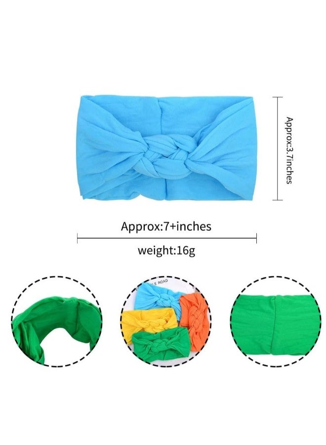 20pcs Bows Headbands Baby Girls, Baby Girls Nylon Headbands Hairband Elastic Turban Hair Accessories for Kids Toddlers Infants - Image 4