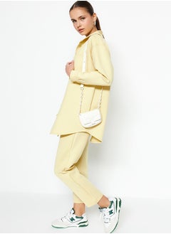 trendyol Yellow Pocket Detailed Shirt-Pants Knitted Suit TCTSS23US00011  - Image 2