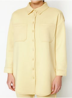 trendyol Yellow Pocket Detailed Shirt-Pants Knitted Suit TCTSS23US00011  - Image 4