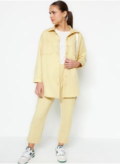 trendyol Yellow Pocket Detailed Shirt-Pants Knitted Suit TCTSS23US00011  - Image 1