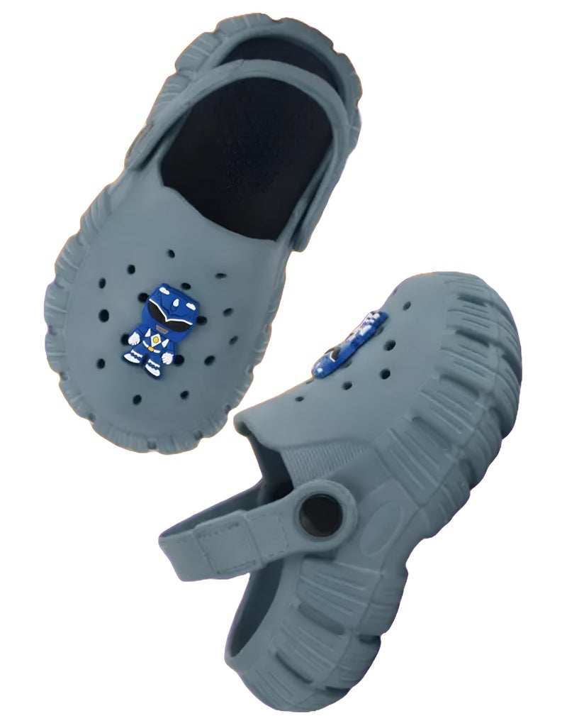 GIMME ! Little Monkey, Toddler Clogs Slippers, 12 Months to 6 Years, Baby Boy, Waterproof, Lightweight, Cute Cartoon Fun Charms, Blue, Non-Slip Sole - Image 1