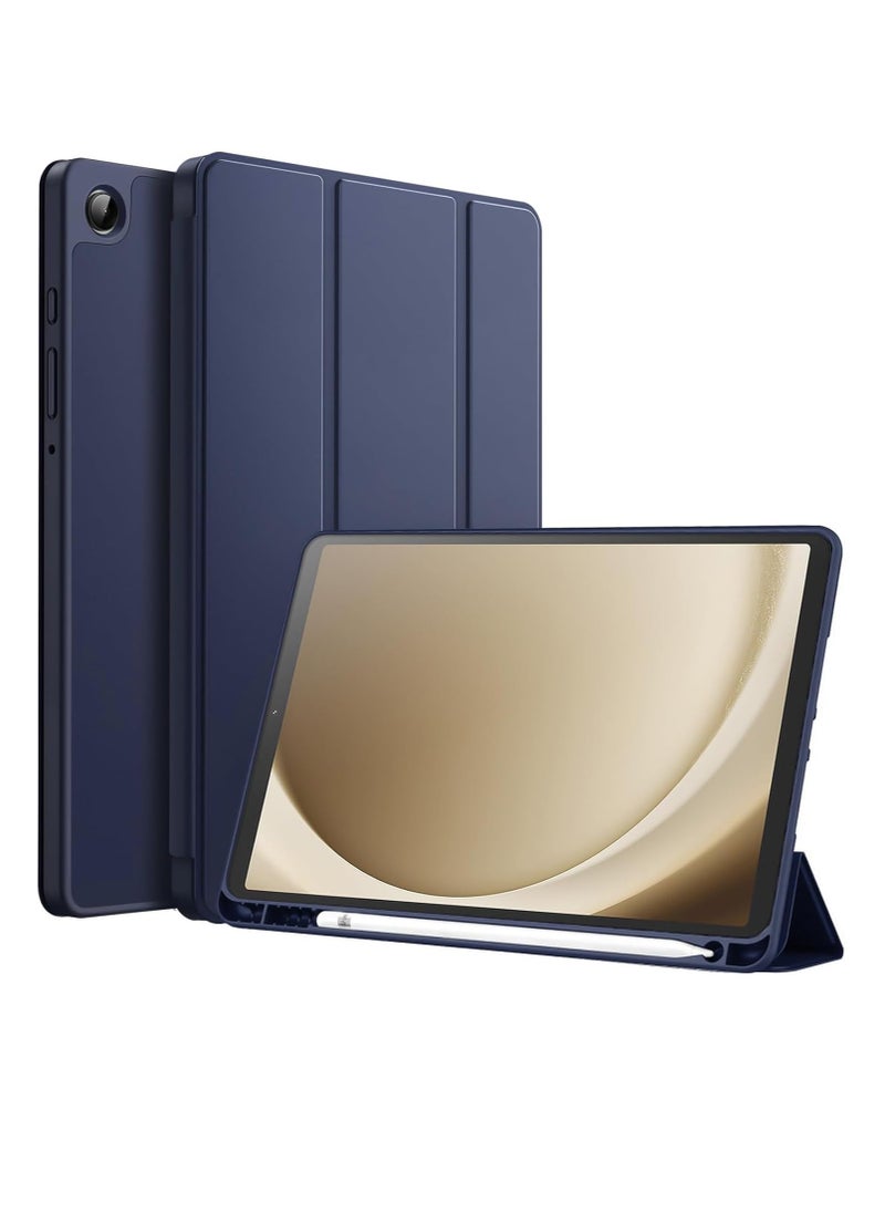 Generic Samsung Galaxy Tab A9+/ A9 Plus Case 11 inch 2023 (SM-X210/X216/X218) Case with Pen Holder, Soft TPU Back Trifold Stand Protective Smart Cover Flip, Auto Wake&Sleep (Blue)  - Image 1