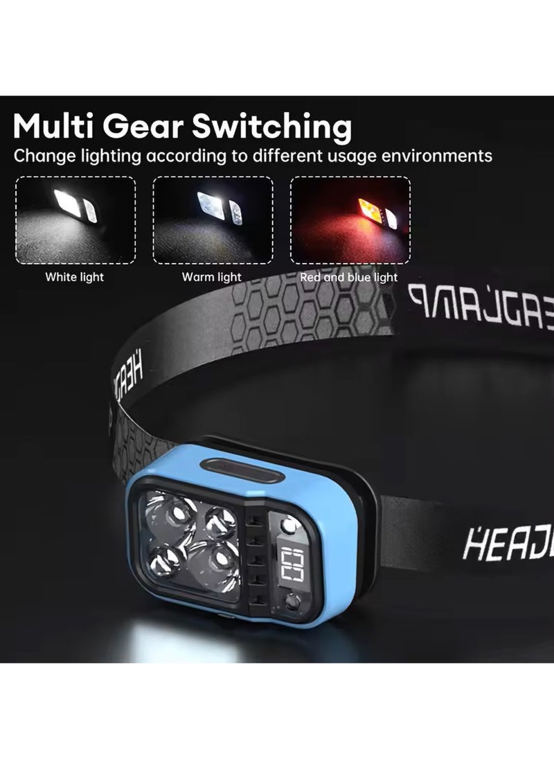 Vixel Rechargeable Headlamp Type C With Digital Display And Waving Induction Sensor For Indoor And Outdoor Activities  - Image 3