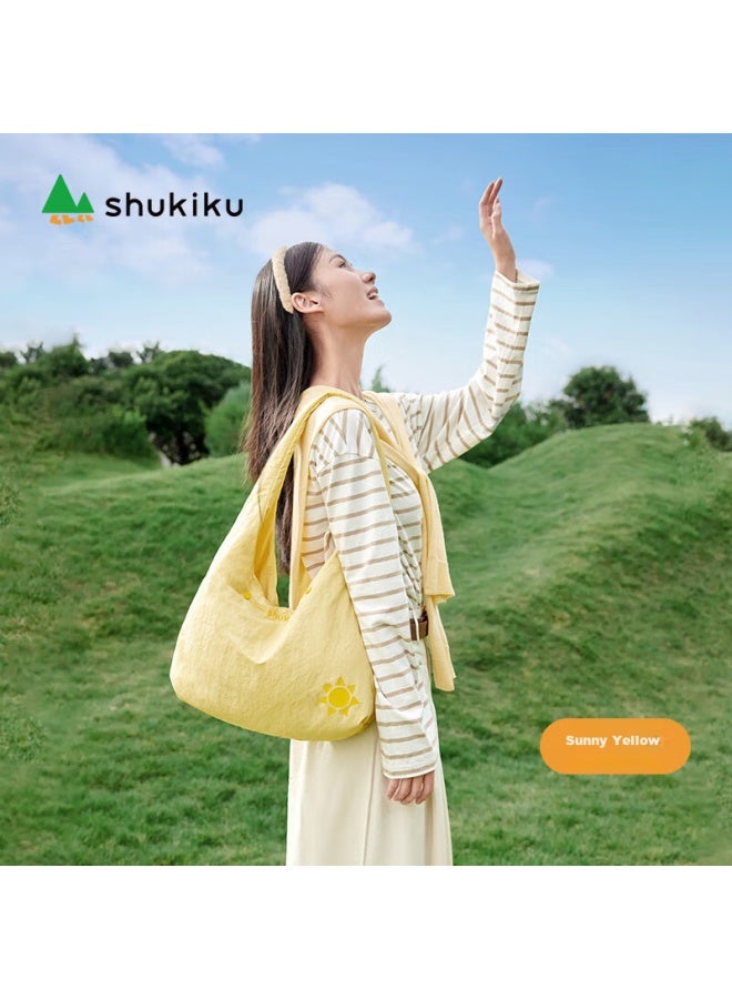 Shukiku Cloud Bag, Women's Fashion Shoulder Bag, Trendy Crossbody Bag, Lightweight Commuter Handbag, Bright Yellow - Image 1