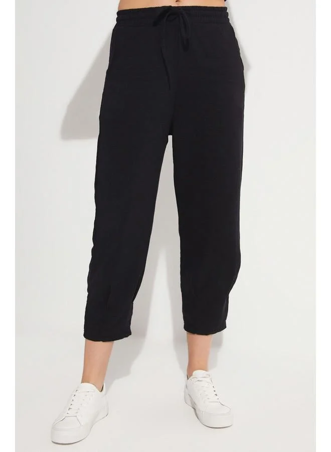 JUNE June Elastic Waist Trouser Black