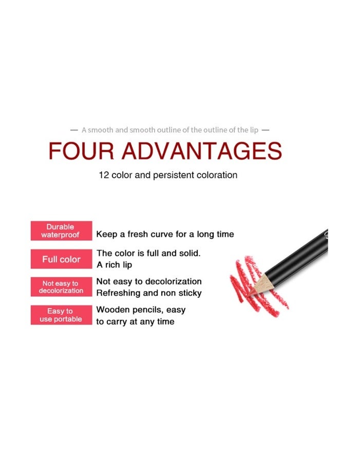 12 Colors Matte Lip Liner Pencil Set Waterproof Long Lasting Lip Liner Lipstick for Women - Image 4