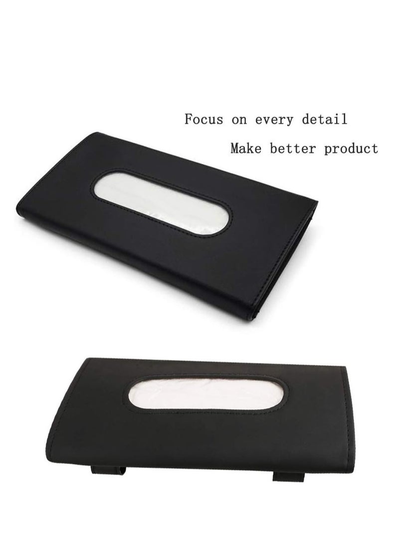 LIMOS Leather Premium Napkin & Tissue Holder, For Backseat And Car Visor, Cartbox02B, Black  - Image 4