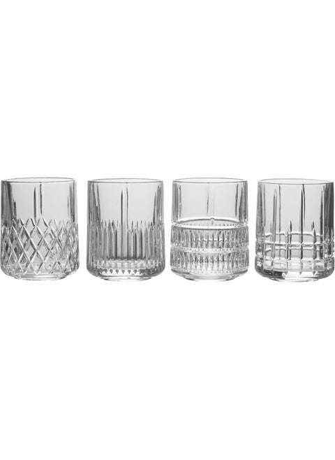 Mikasa Carrick Double Old Fashioned Rocks Whiskey Set of 4