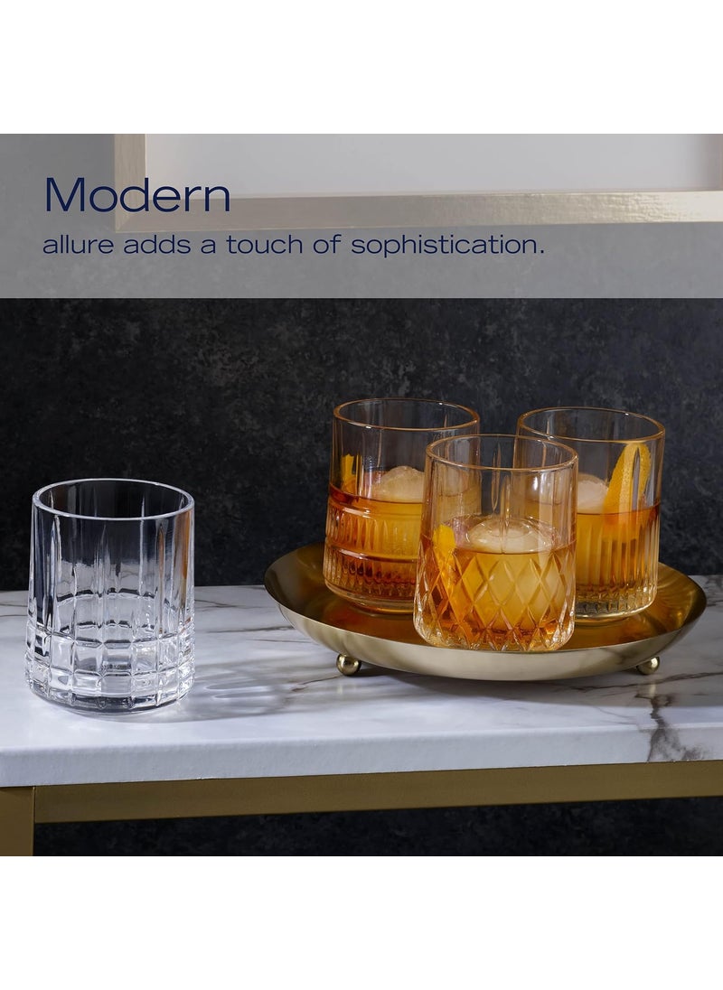 Mikasa Carrick Double Old Fashioned Rocks Whiskey Set of 4