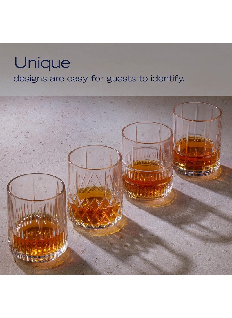 Mikasa Carrick Double Old Fashioned Rocks Whiskey Set of 4