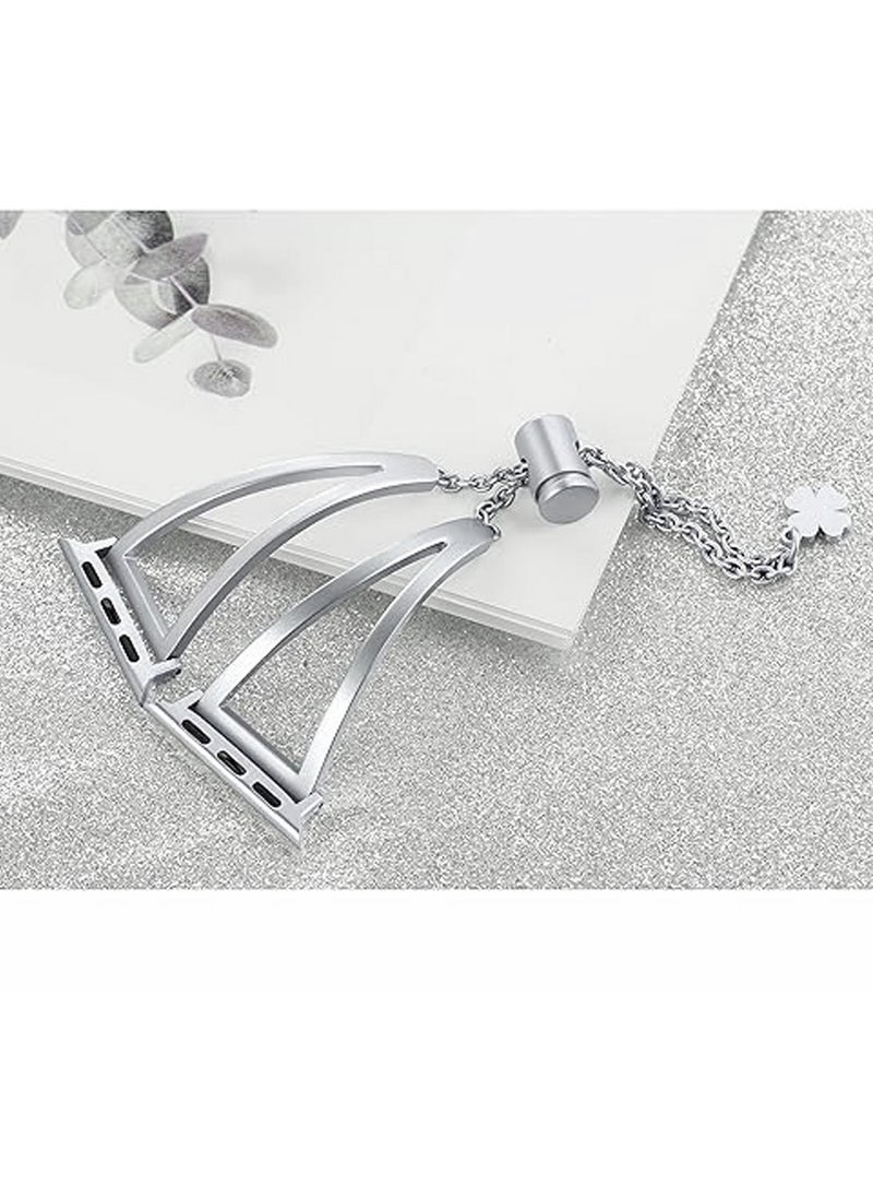 Generic - Bands Compatible with Apple Watch 42mm 44mm 45mm 49mm Series 9/8/7/SE/6/5/4/3/2/1 IWatch Ultra/Ultra 2/Hermès Women Dressy Metal Jewelry Bracelet Bangle Wristband Stainless Steel Strap - Image 1