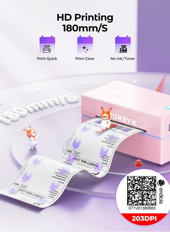 MUNBYN Bluetooth Thermal Label Printer, 130B Wireless 4x6 Shipping Label Printer for Shipping Packages Small Business Office or Home, Compatible with iPhone Android iPad Windows macOS Chrome Etsy eBay - Image 2