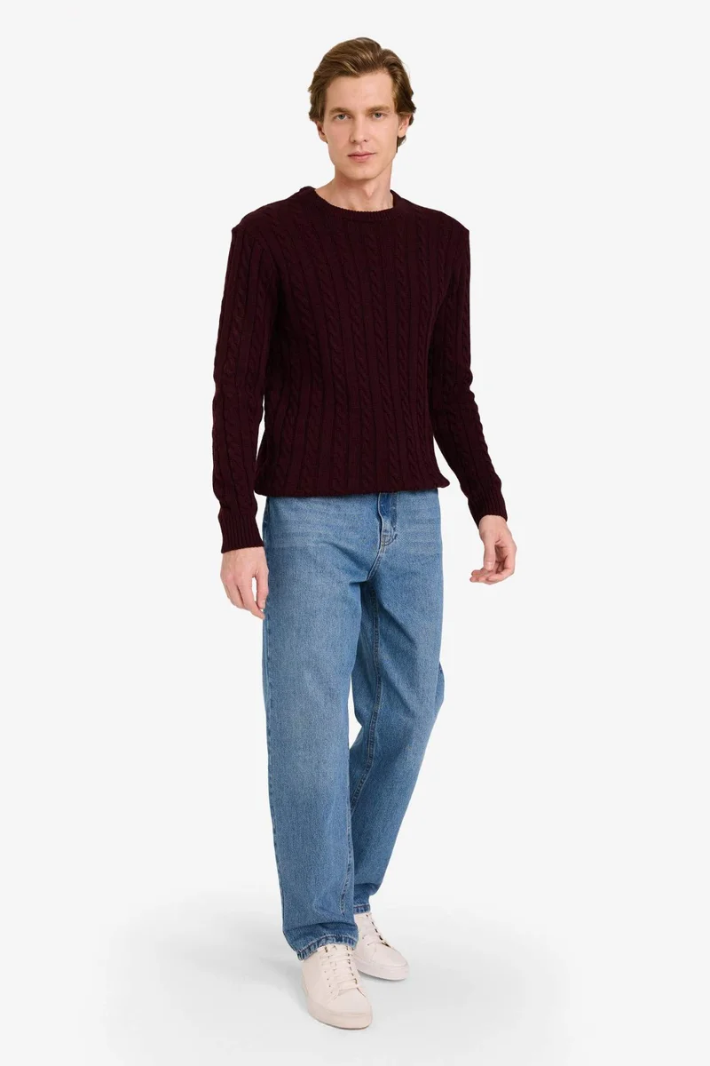 ديفاكتو Standard Fit Zipper Knitwear Pullover