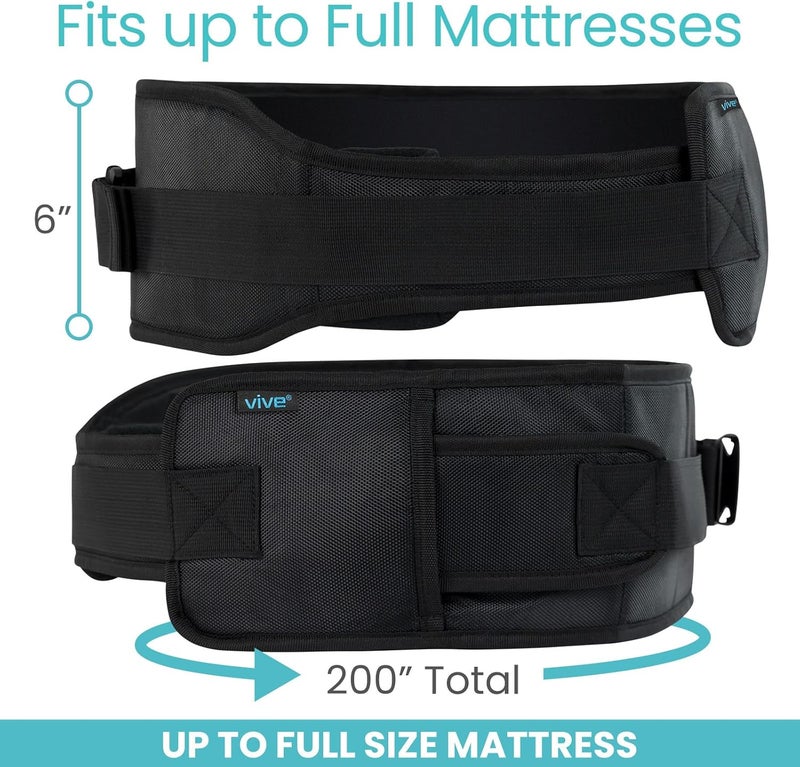 Vive Bed Restraints for Elderly Dementia Patients  Safety Belt for Wheelchair Bed  Fall Prevention Device for Seniors  Adjustable Strap and Cushioned Waist Belt for Hospital Caregivers - Image 2