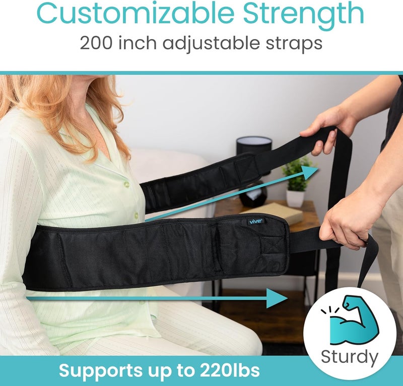 Vive Bed Restraints for Elderly Dementia Patients  Safety Belt for Wheelchair Bed  Fall Prevention Device for Seniors  Adjustable Strap and Cushioned Waist Belt for Hospital Caregivers - Image 5
