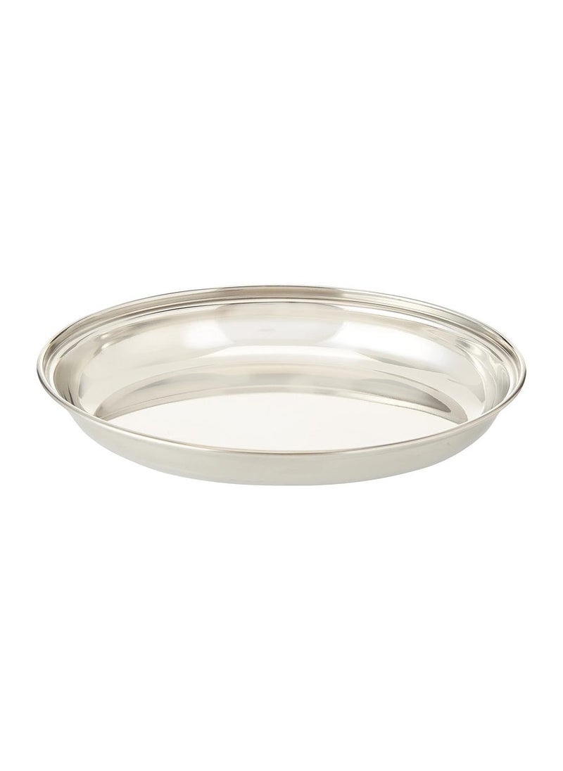 RAJ Raj Oval Stainless Steel Deep Serving Plate Silver ODP003 Soup Plate Salad Plate Dessert Plate- 22.5CM  - Image 3