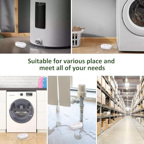 METAK 5 Pack Water Leak Detectors for Home, 100dB Water Sensor Alarm for Basement,Flood Leakage Detection Devices for Pipe/Drain/Sink/Faucet Drip Alert,Floor Flooding in Bathroom/Kitchen/Toilet/Laundry Room - Image 3