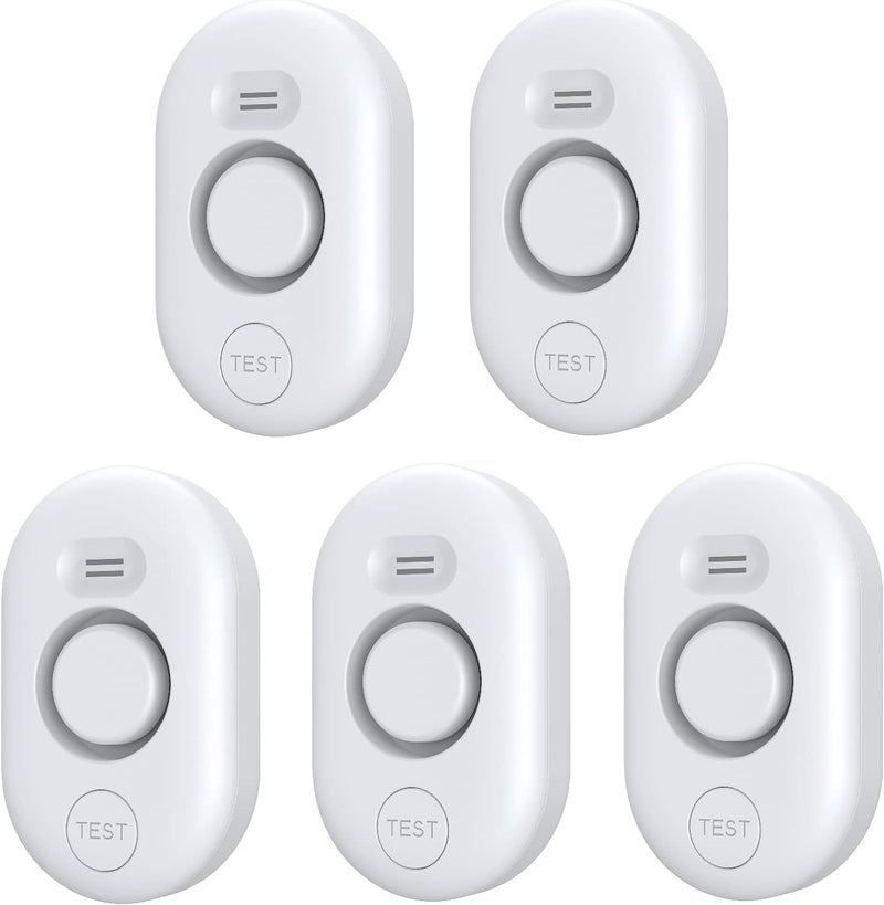 METAK 5 Pack Water Leak Detectors for Home, 100dB Water Sensor Alarm for Basement,Flood Leakage Detection Devices for Pipe/Drain/Sink/Faucet Drip Alert,Floor Flooding in Bathroom/Kitchen/Toilet/Laundry Room - Image 1
