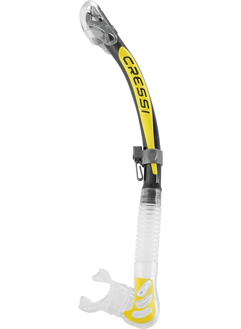 Cressi Foldable Adult Dry Snorkel for Scuba Diving, Snorkeling | Alpha Ultra Dry Made in Italy