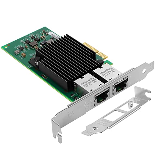 Euqvos PCIe Ethernet Network Card for Intel X550-T2 ELX550AT Chipset PCIe 3.0 X4 10Gb Dual Port RJ45 LAN Card Support Windows Server/Windows/Linux/VMware/ESX - Image 1