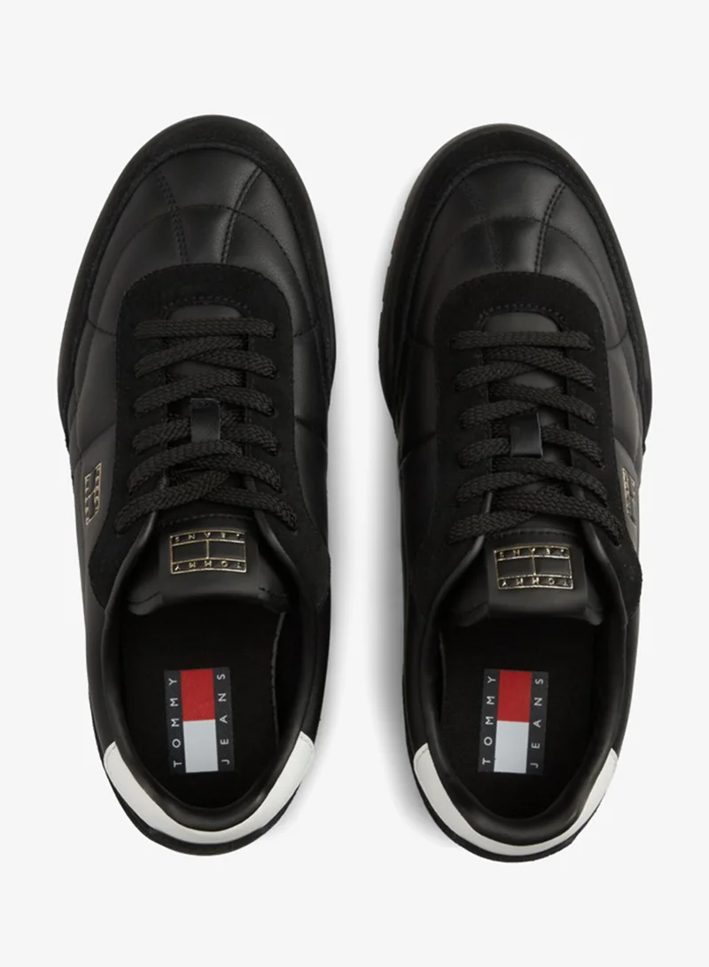 Tommy Jeans  Leather Mixed Texture Low Profile Trainers for Men | Best Price UAE
