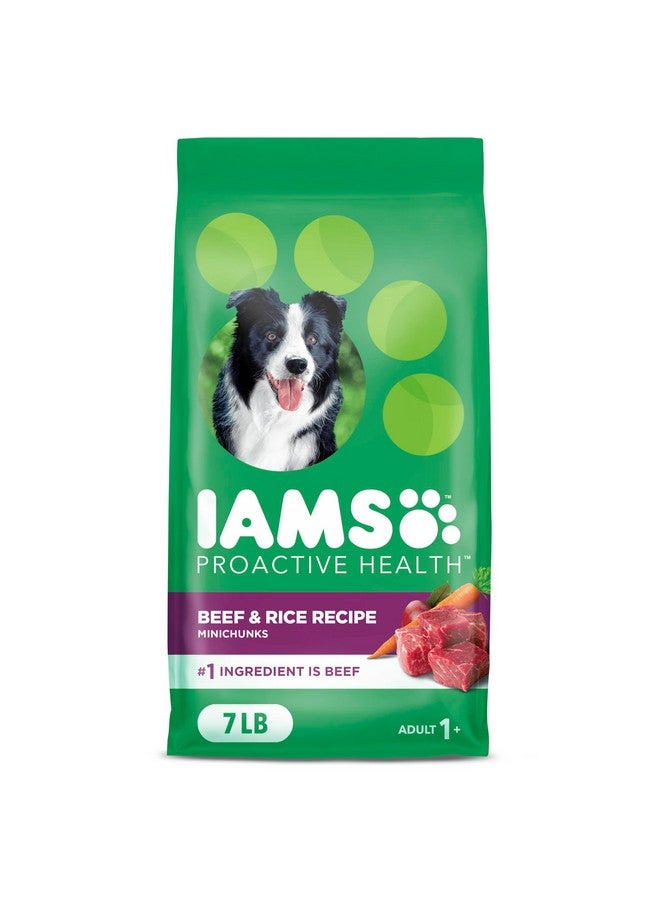 IAMS Proactive Health Adult Dry Dog Food Beef and Rice Recipe, 7 lb. Bag - Image 1