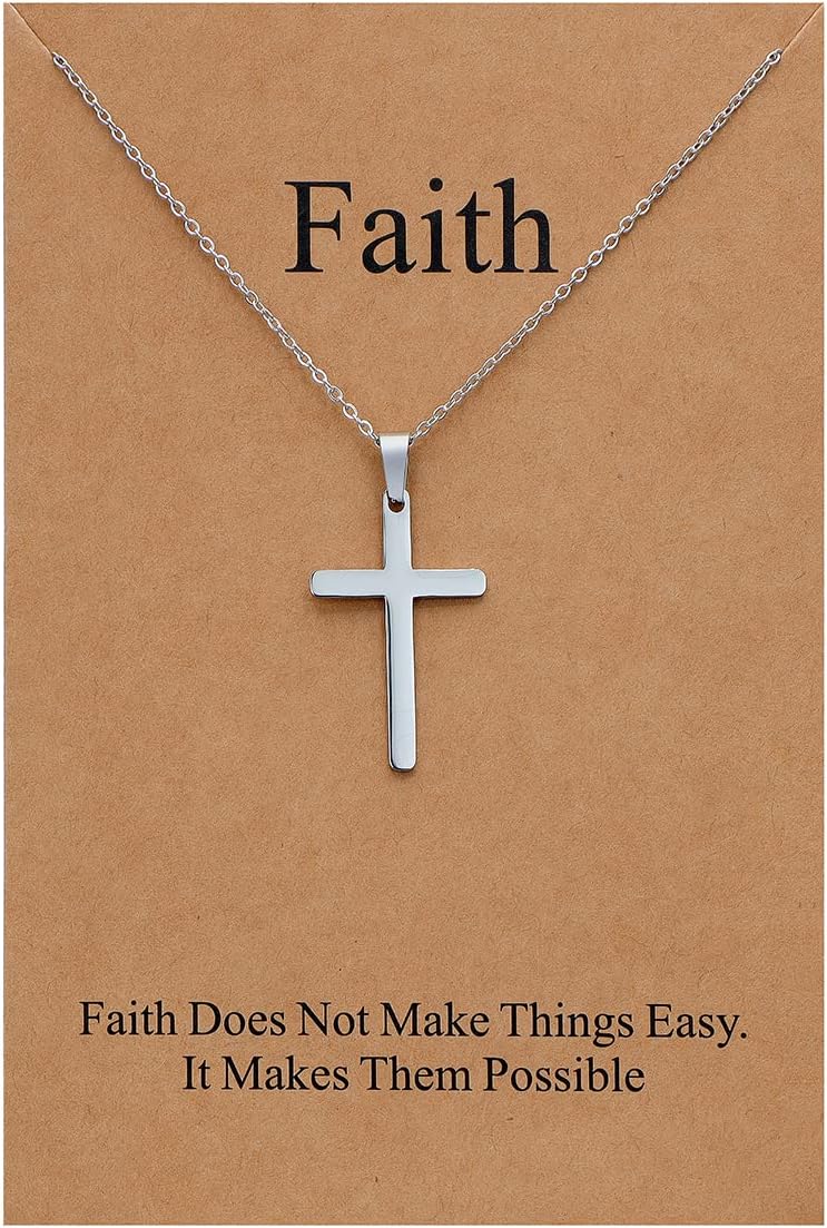 Lcherry Faith Cross Pendant Necklace for Women Religious Christian Jewelry Mother's Day Gifts for Women - Image 1