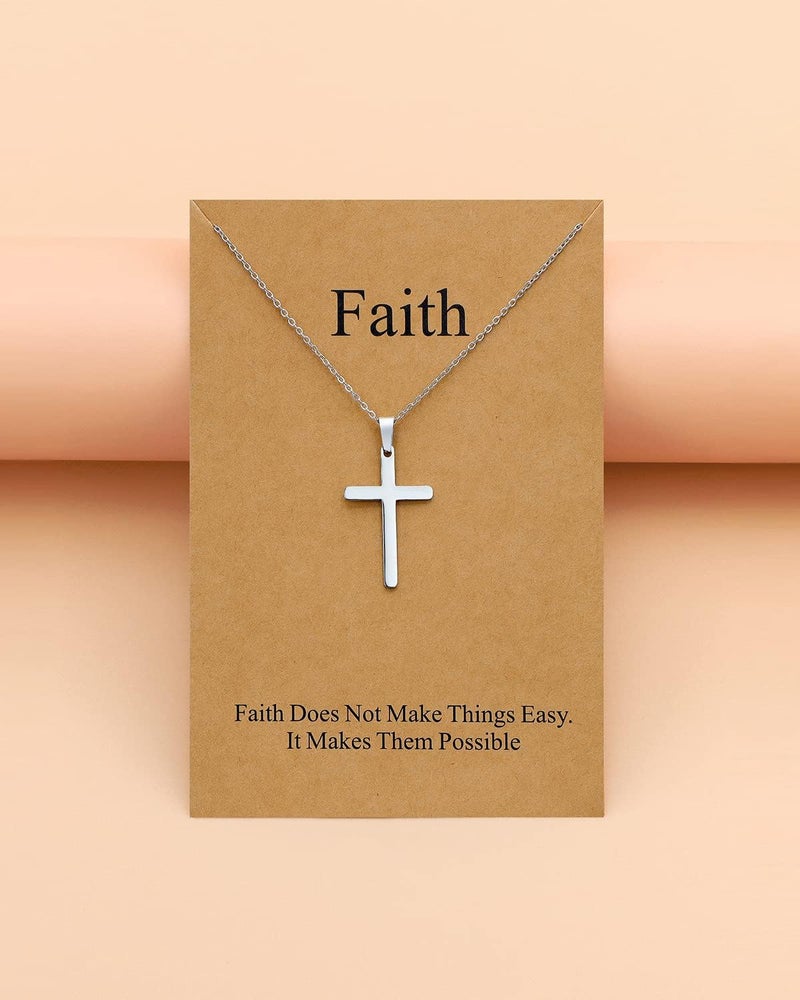Lcherry Faith Cross Pendant Necklace for Women Religious Christian Jewelry Mother's Day Gifts for Women - Image 5