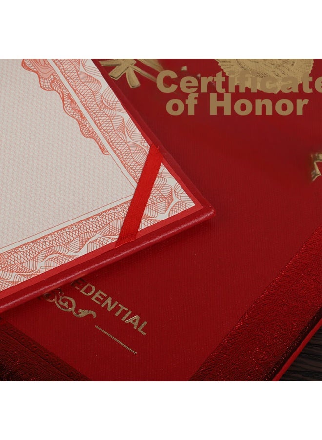 Tango Honorary Certificate Leather Texture With Gold Foil Award Certificate Cover, 1 Book 6K With Inner Pages, Office Supplies - Image 2