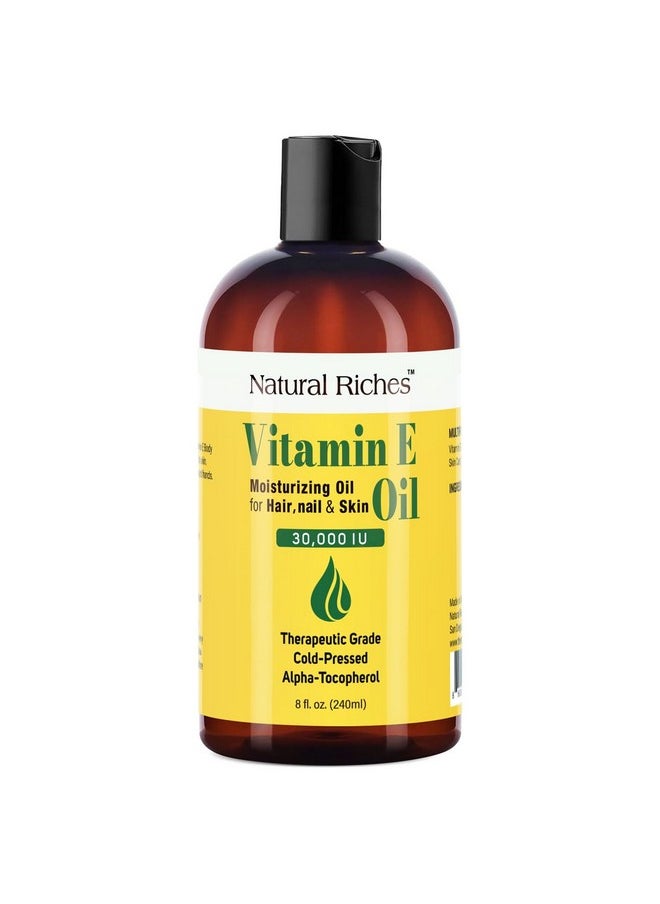 Natural Riches Natural Riches Vitamin E Oil | 100% Pure and Natural Cold Pressed Vitamin E oil for Skin, Scars, Face, Nails, Hair, Scalp 30,000 IU Non-GMO Verified Hair & Body Oil :8 Fl Oz  - Image 1