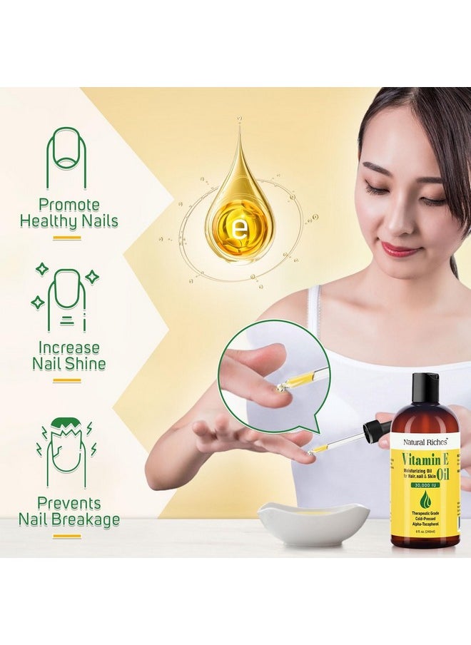 Natural Riches Natural Riches Vitamin E Oil | 100% Pure and Natural Cold Pressed Vitamin E oil for Skin, Scars, Face, Nails, Hair, Scalp 30,000 IU Non-GMO Verified Hair & Body Oil :8 Fl Oz  - Image 5