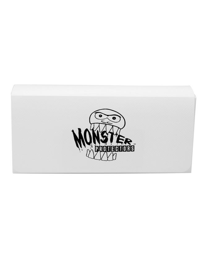 مونستر بروتكتورز صندوق Monster Protectors المغناطيسي ثلاثي الطوابق - أبيض، يتسع لـ 225 بطاقة تداول ألعاب، إغلاق ذاتي القفل، متوافق مع بطاقات التداول القياسية والصغيرة، تصميم قابل للإزالة، هدية عيد الميلاد  - Image 3