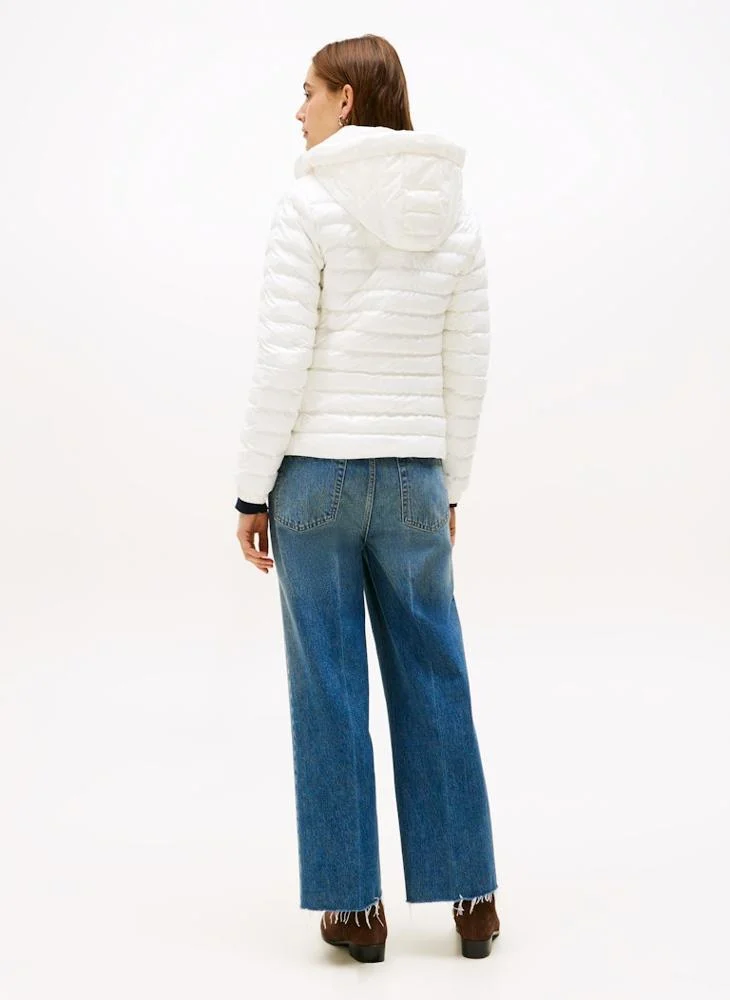 TOMMY HILFIGER  Logo Puffer Jacket With Hoodie for Women | Best Price UAE