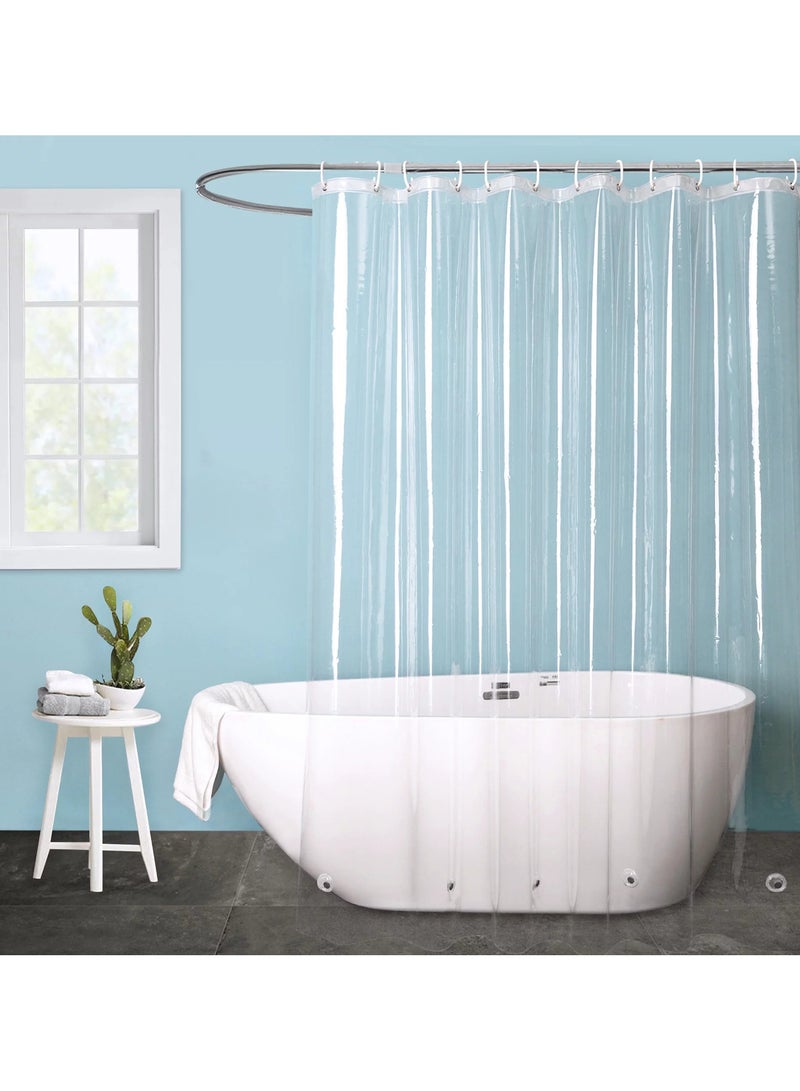 Transparent EVA Shower Curtain 180x180 cm, Waterproof and Mildew-Proof with 12 Metal Eyelets for Easy Hanging - Image 1