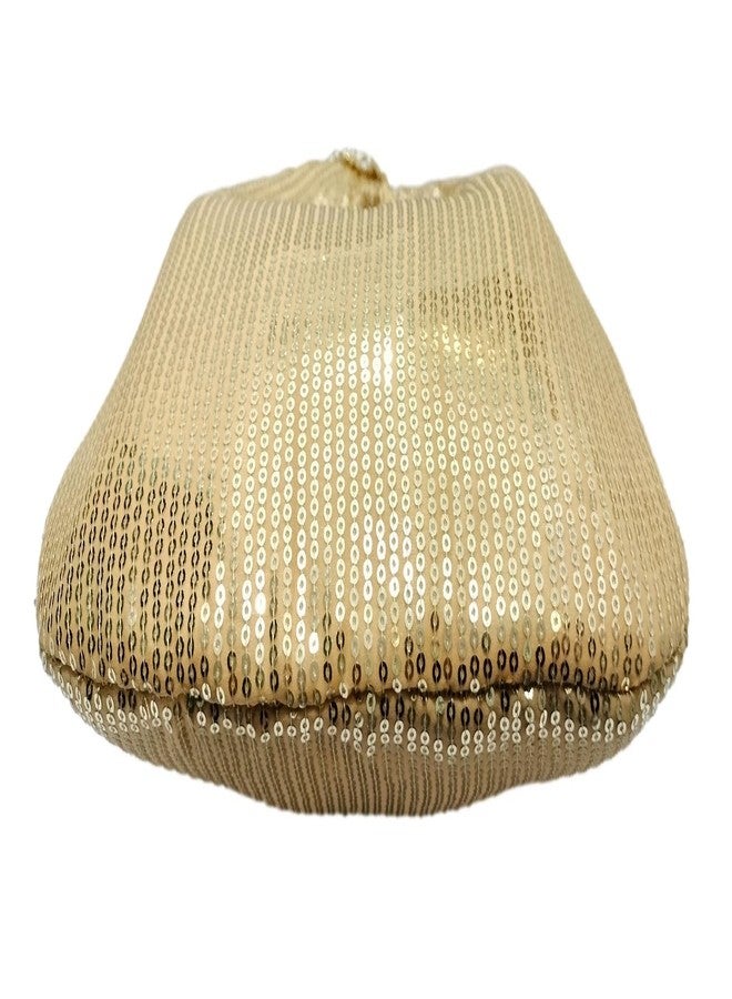 ATHZ Ethnic Handbags for Women Sequin work artisan potli bags Handcrafted Self Design (Golden) - Image 5