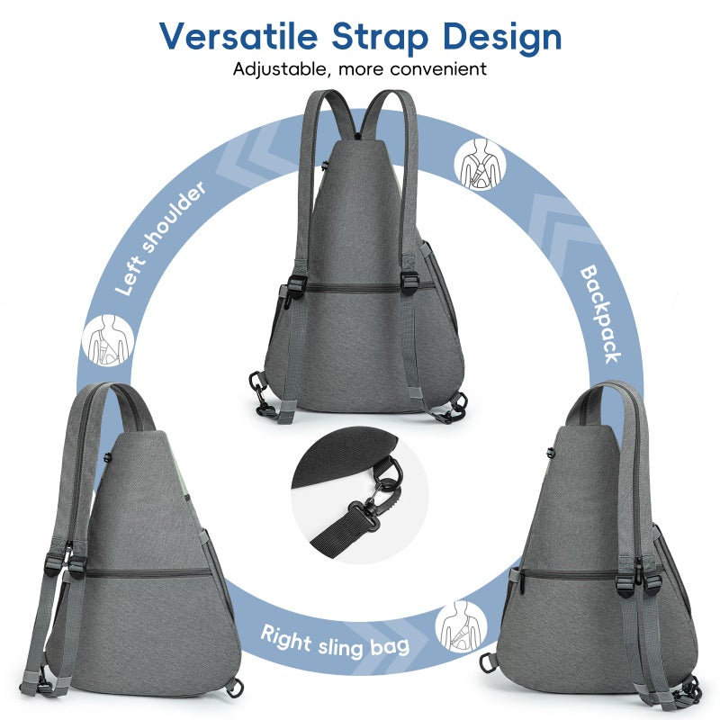 KAVIGOR Pickleball Bag, 7 Pockets & Upgraded Zippers, Lightweight Sling Bag with Detachable Strap & Water-Resistant Pocket - Image 4