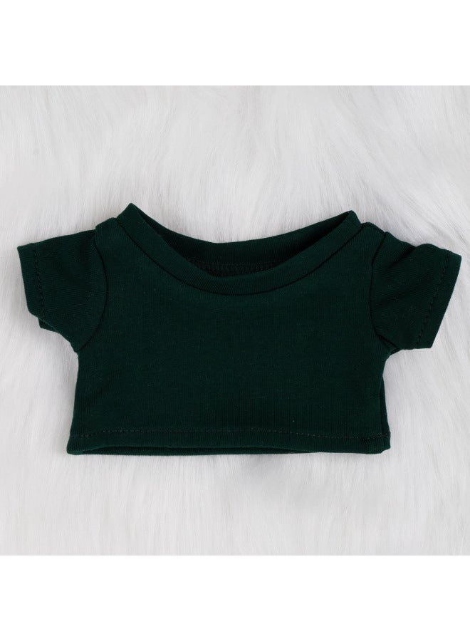 Doll 10/15cm20cm Cotton Doll Black And White Short Sleeve T-shirt Doll Doll Clothes Can Add LOGO Pattern-Specifications:20cm-Color:Dark Green Tee  - Image 1