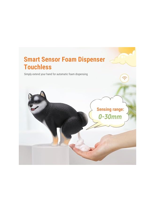 Automatic Foam, Cute Dog Touchless Hand Foam with Sensor, Water Proof Electric for Bathroom Kitchen Housewarming Gifts (Black) - Image 2