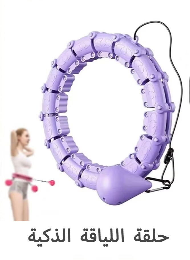 يوفان 24 قطاع قابل للتعديل الذكي هولا هوب الكبار وزن هولا هوب ، تلقائيا تدور 360 درجة رقيقة الخصر الرياضة حلقة اللياقة البدنية - Image 3