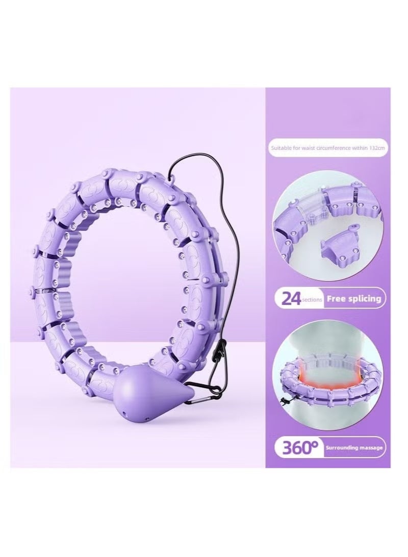 يوفان 24 قطاع قابل للتعديل الذكي هولا هوب الكبار وزن هولا هوب ، تلقائيا تدور 360 درجة رقيقة الخصر الرياضة حلقة اللياقة البدنية - Image 1