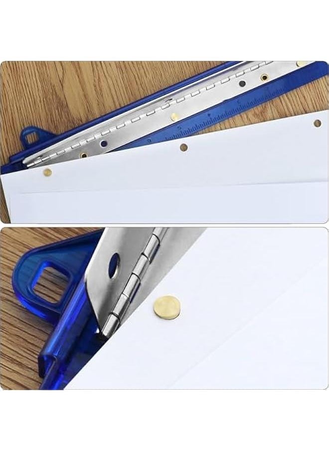 Arabest Set of 6 Ring Binder Punch, 3 Hole Punch, Binder Hole Punches, 5 Sheet Capacity, Plastic Ruler with Hole Puncher for Notebook or Binder, School or Office Use (Black, Clear, Blue)  - Image 4