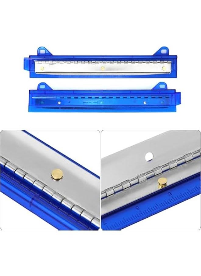 Arabest Set of 6 Ring Binder Punch, 3 Hole Punch, Binder Hole Punches, 5 Sheet Capacity, Plastic Ruler with Hole Puncher for Notebook or Binder, School or Office Use (Black, Clear, Blue)  - Image 5