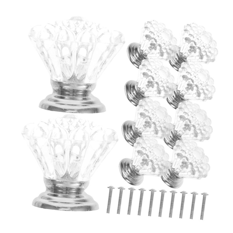 Clear Crystal Acrylic Drawer Pulls 10pcs Single Hole Cabinet Handles Modern Easy Installation - Image 2