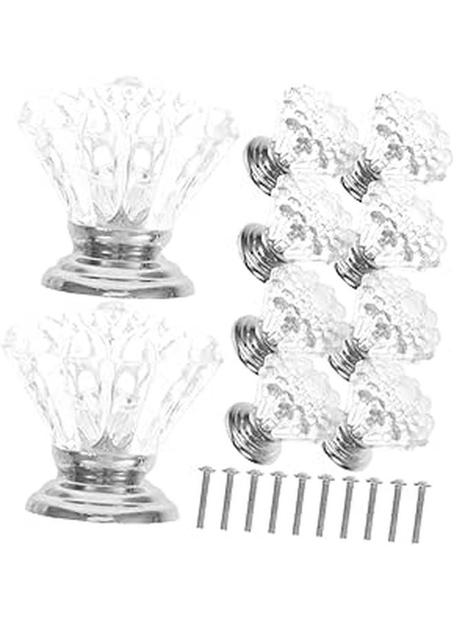 Clear Crystal Acrylic Drawer Pulls 10pcs Single Hole Cabinet Handles Modern Easy Installation - Image 1