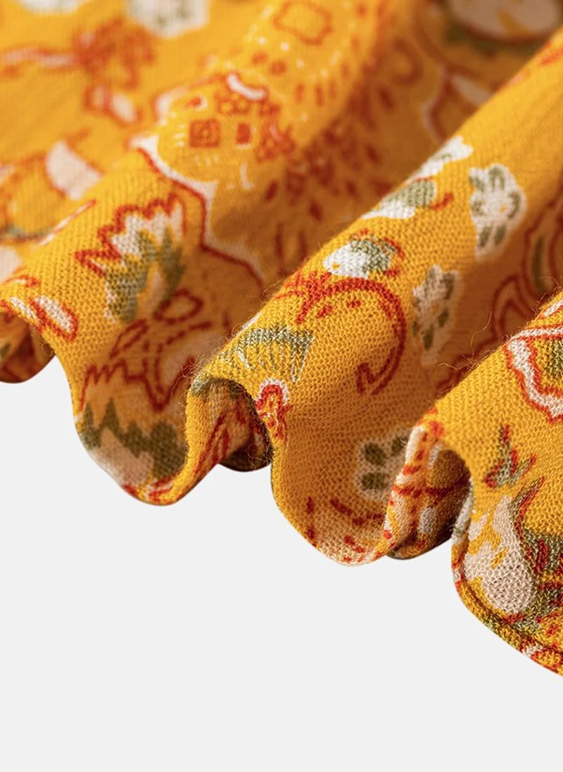 يونيكي Yellow Printed Casual Trouser
