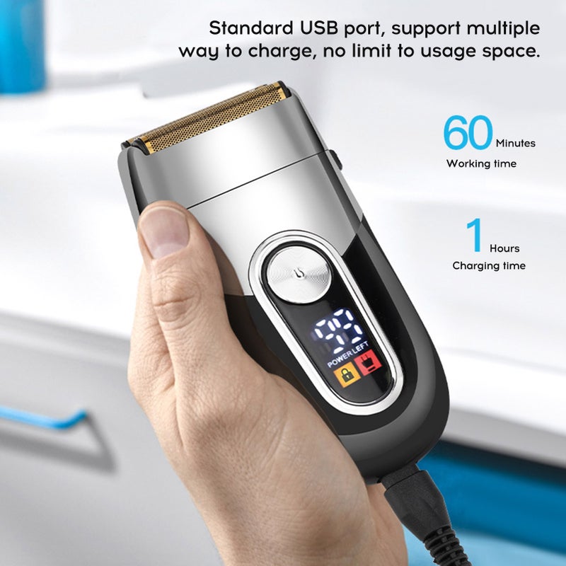 Electric Hair Clipper Washable Rechargeable Shaver LCD Digital Display with Charging Base - Image 2