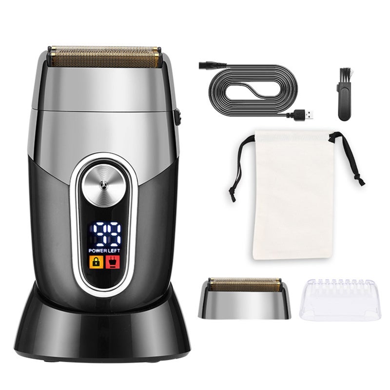 Electric Hair Clipper Washable Rechargeable Shaver LCD Digital Display with Charging Base - Image 1