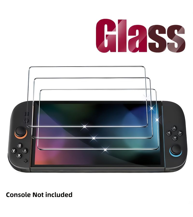 For Switch OLED 2021 7 Inch 3 Pack Tempered Glass Screen Protector Bubble Free - Image 1